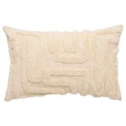 Coussin décoratif tufté en coton à motifs en relief