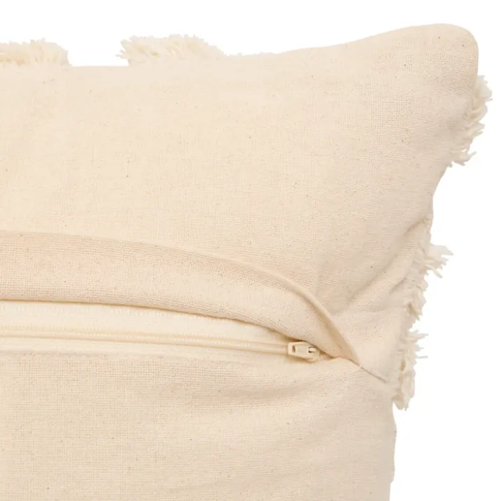 Coussin décoratif tufté en coton à motifs en relief