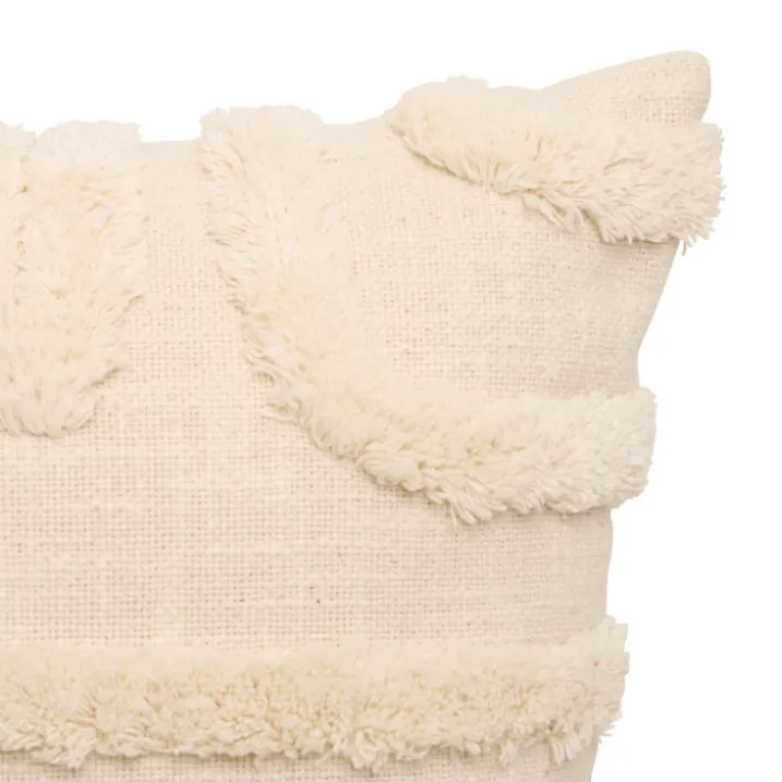 Coussin décoratif tufté en coton à motifs en relief