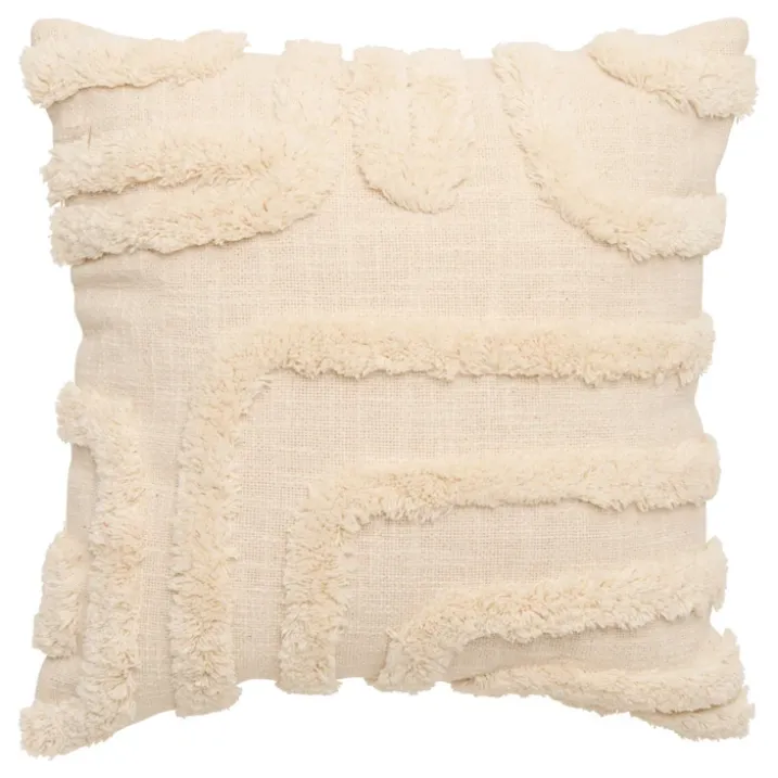 Coussin décoratif tufté en coton à motifs en relief