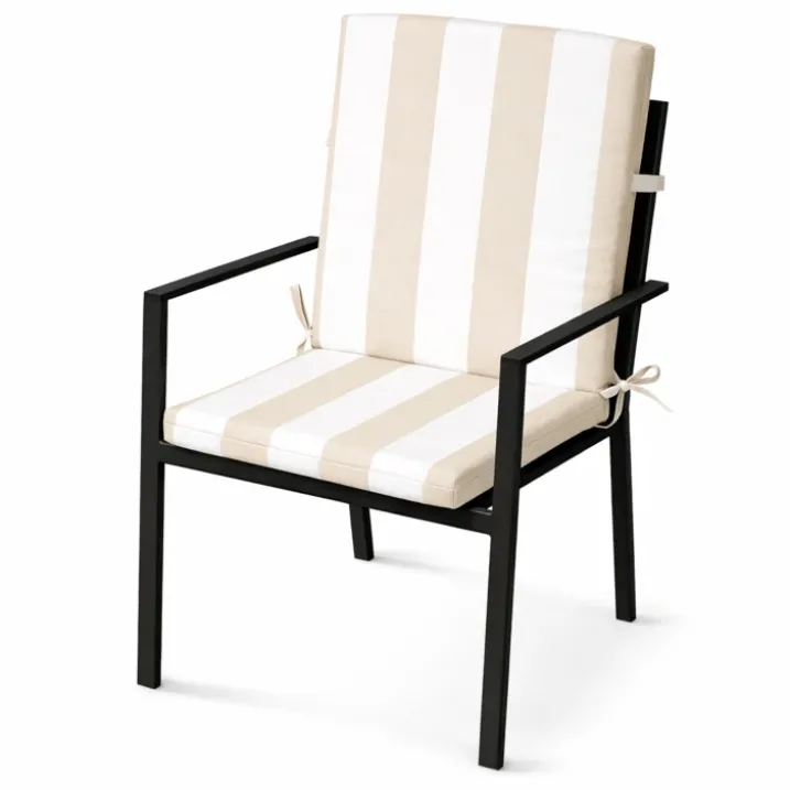 Coussin de fauteuil assise et dossier imperméableà rayures ARCACHON
