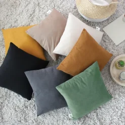 Coussin dehoussable en velours