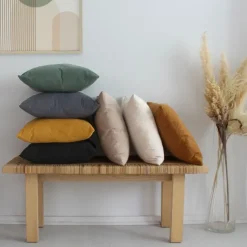 Coussin dehoussable en velours