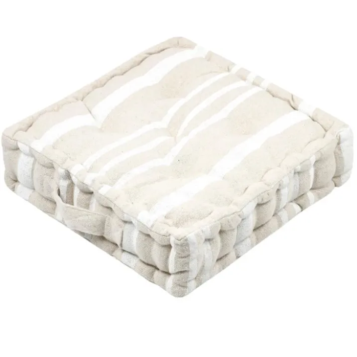 Coussin de sol 100% coton épais et moelleux à rayures