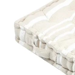 Coussin de sol 100% coton épais et moelleux à rayures