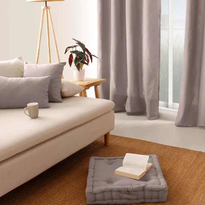 Coussin de sol uni en pur coton