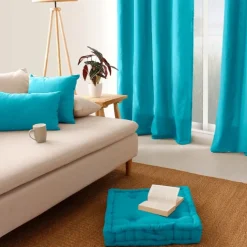 Coussin de sol uni en pur coton