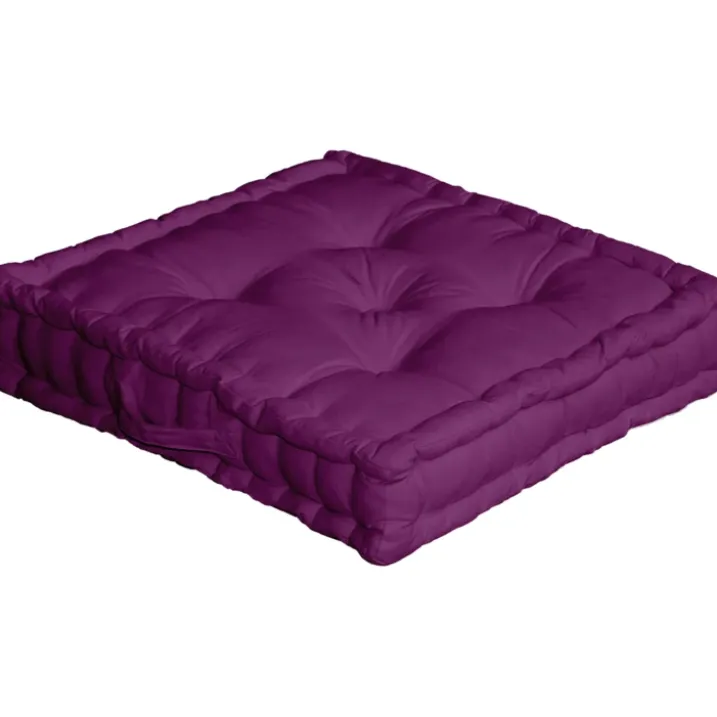 Coussin de sol uni en pur coton