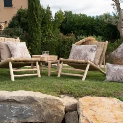 Coussin d'extérieur déperlant imprimé palmiers