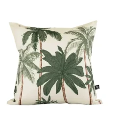 Coussin d'extérieur déperlant imprimé palmiers