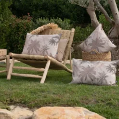 Coussin d'extérieur déperlant imprimé palmiers
