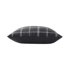 Coussin déhoussable à carreaux en poly-coton tissé