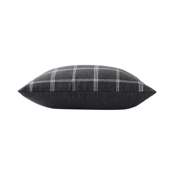 Coussin déhoussable à carreaux en poly-coton tissé