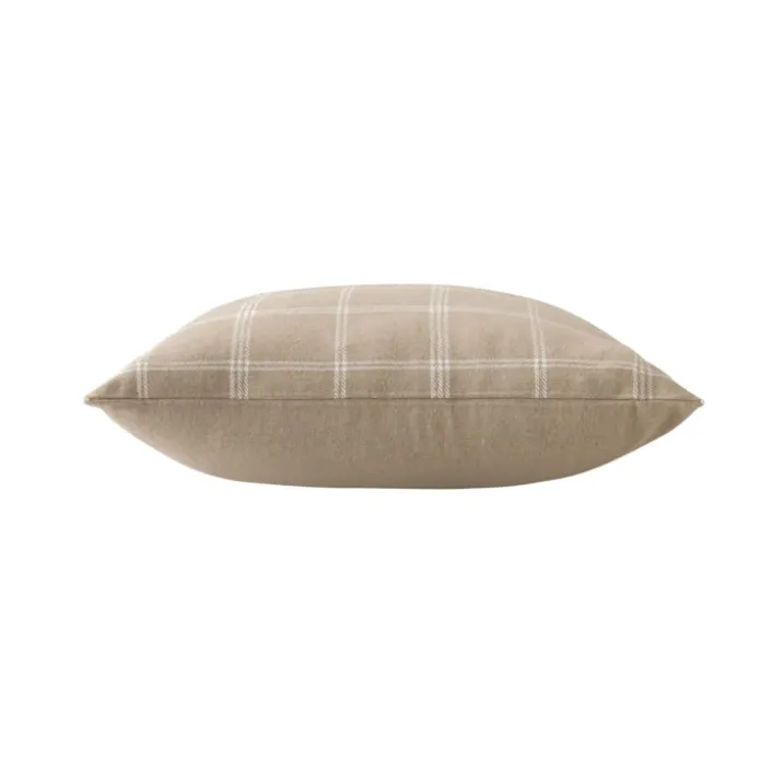 Coussin déhoussable à carreaux en poly-coton tissé