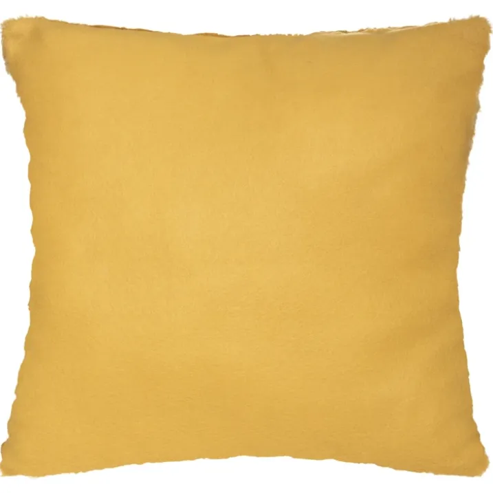Coussin déhoussable effet imitation fourrure