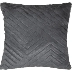 Coussin déhoussable effet imitation fourrure
