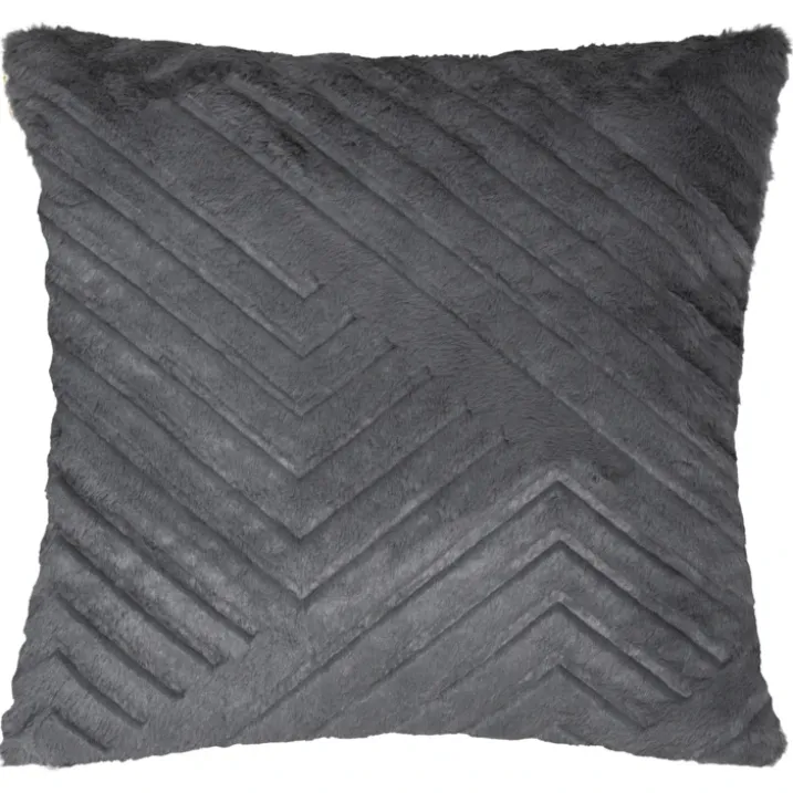 Coussin déhoussable effet imitation fourrure