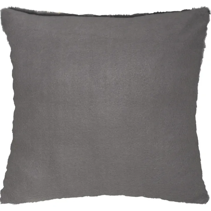 Coussin déhoussable effet imitation fourrure