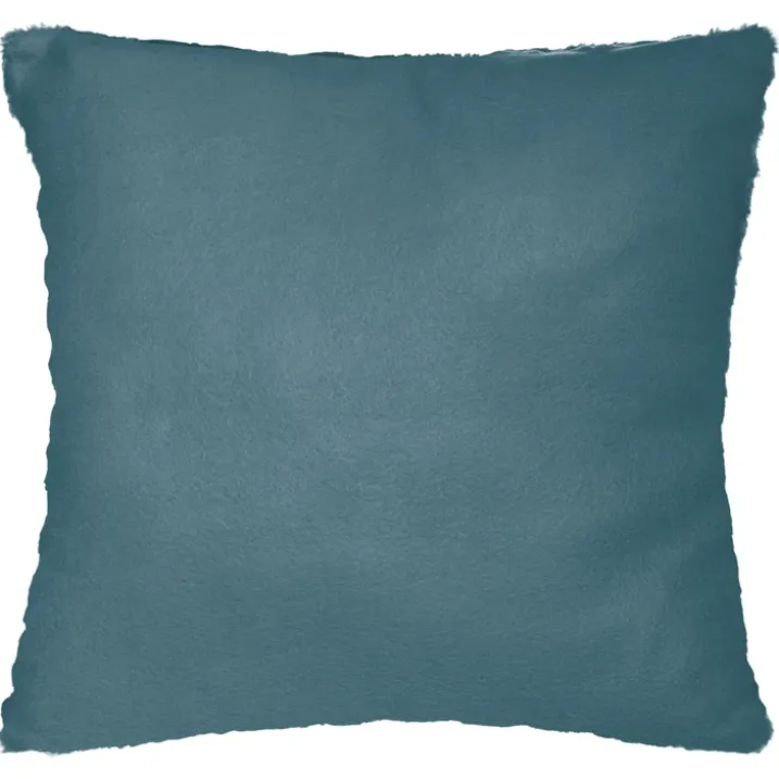Coussin déhoussable effet imitation fourrure