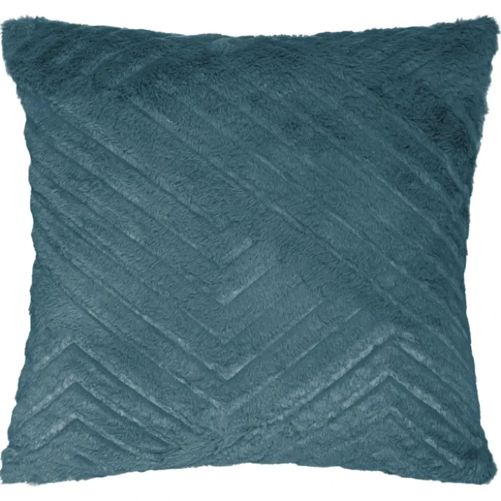 Coussin déhoussable effet imitation fourrure