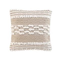 Coussin déhoussable en polycoton avec broderies et fils métallisés