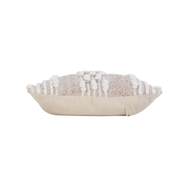 Coussin déhoussable en polycoton avec broderies et fils métallisés