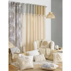 Coussin déhoussable en polycoton avec broderies et fils métallisés