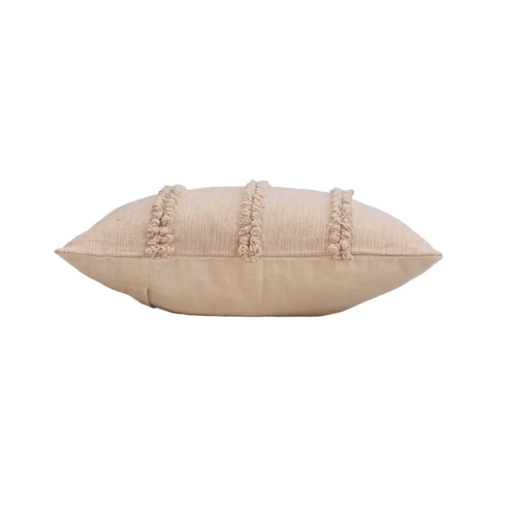 Coussin déhoussable en polycoton avec bandes bouclées