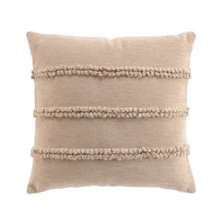 Coussin déhoussable en polycoton avec bandes bouclées