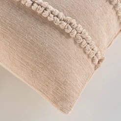 Coussin déhoussable en polycoton avec bandes bouclées