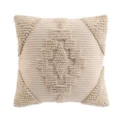Coussin déhoussable en poly-coton à motif texturé