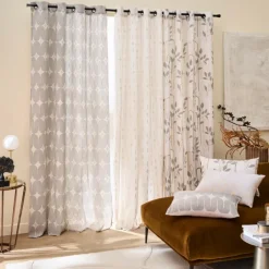 Coussin déhoussable en polycoton à imprimé métallisé