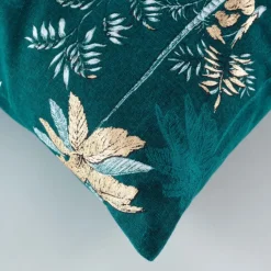 Coussin déhoussable imprimé bleu