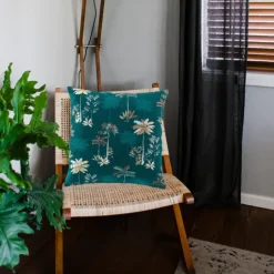 Coussin déhoussable imprimé bleu