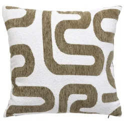 Coussin déhoussable jacquard chenille avec dos en velours