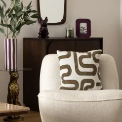 Coussin déhoussable jacquard chenille avec dos en velours