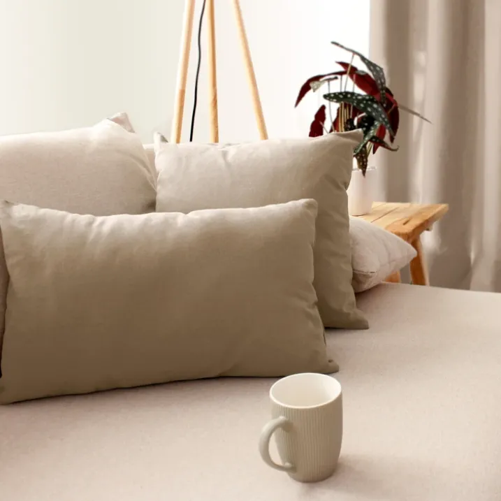 Coussin déhoussable uni en coton