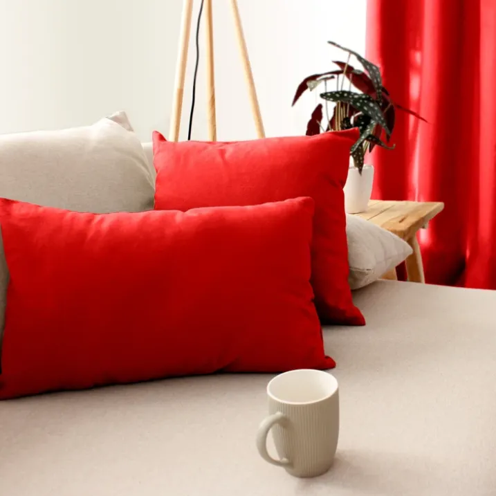 Coussin déhoussable uni en coton