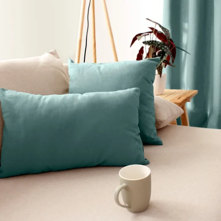 Coussin déhoussable uni en coton