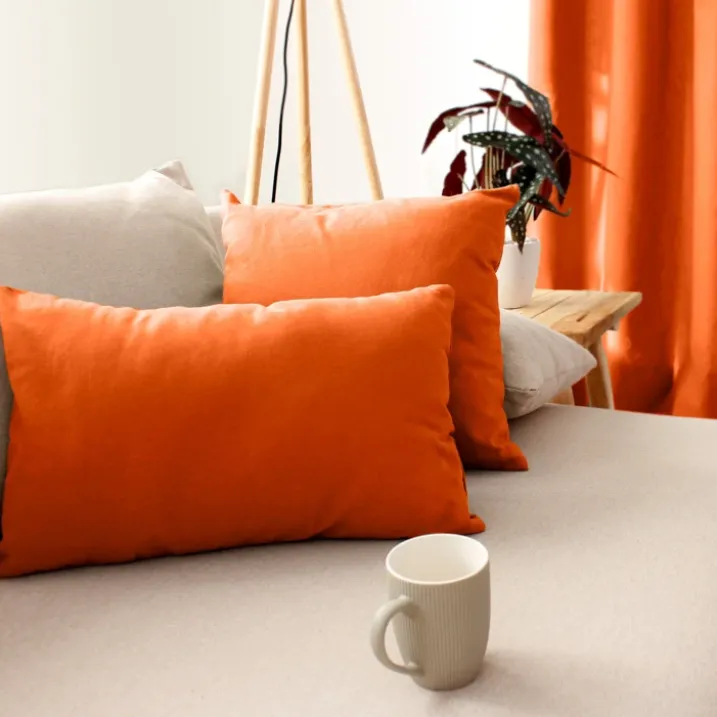 Coussin déhoussable uni en coton