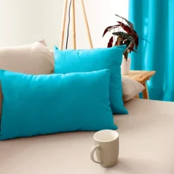 Coussin déhoussable uni en coton