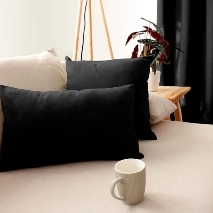 Coussin déhoussable uni en coton