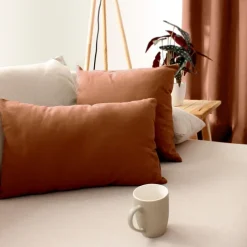 Coussin déhoussable uni en coton