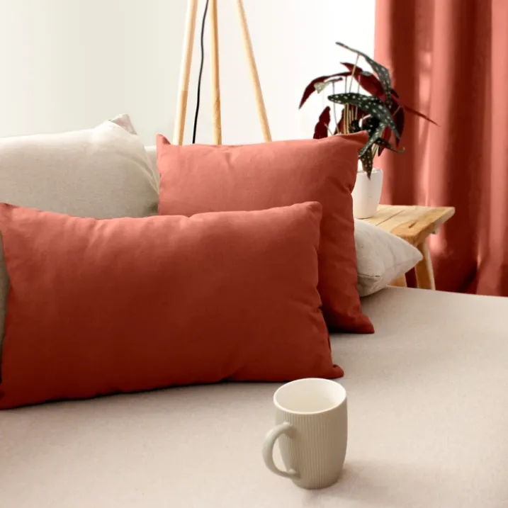 Coussin déhoussable uni en coton