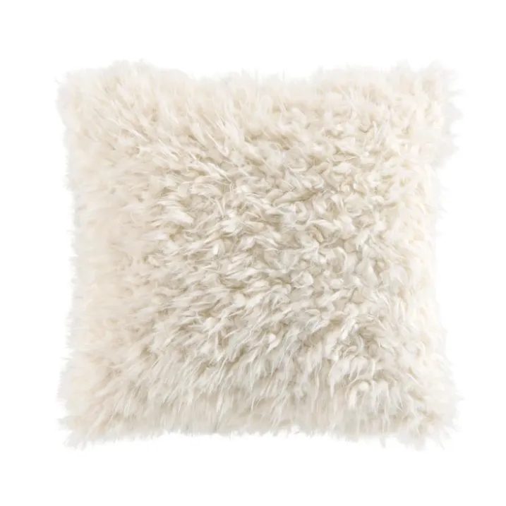 Coussin doux en imitation fourrure avec housse amovible