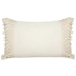 Coussin en coton et macramé