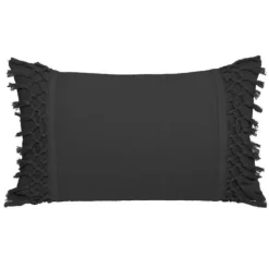 Coussin en coton et macramé