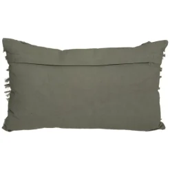 Coussin en coton et macramé