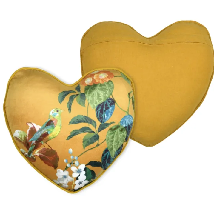 Coussin en forme de cœur à motif végétal