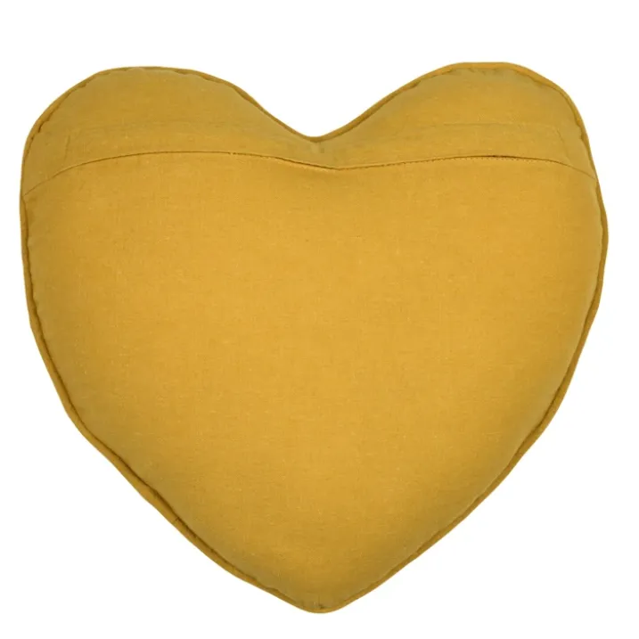 Coussin en forme de cœur à motif végétal